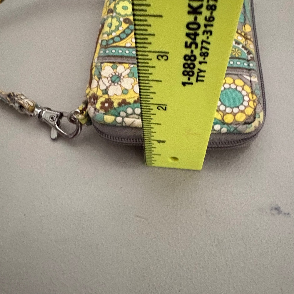 Vera Bradley‎ All In One Crossbody Wristlet Wallet Yellow Teal Paisley Floral - Picture 10 of 12